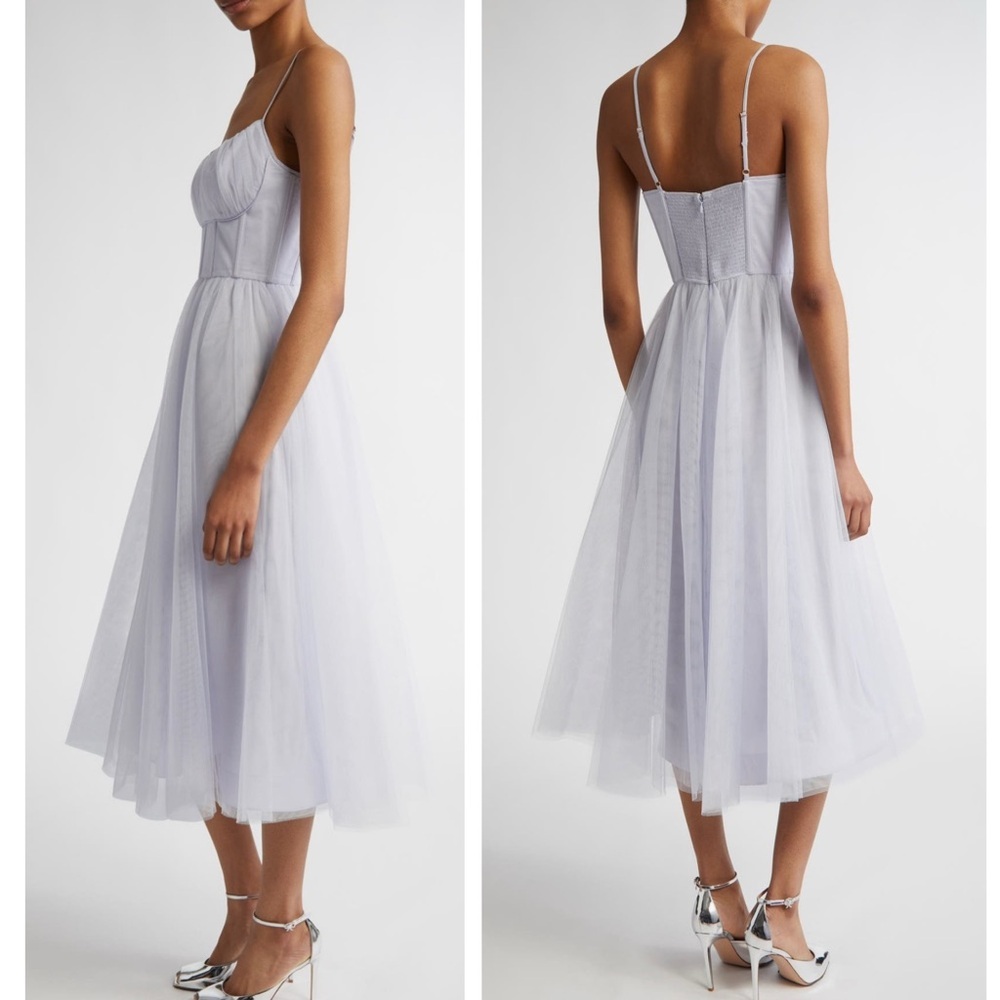 ZIMMERMANN Tulle Corset Bustier Sleeveless Cocktail Midi Dress Size Large 3 NEW - Picture 7 of 16